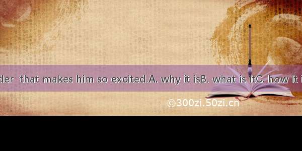 I just wonder  that makes him so excited.A. why it isB. what is itC. how it isD. what it
