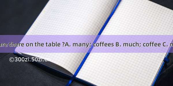 How  cups of  are there on the table ?A. many; coffees B. much; coffee C. many; coffee D.