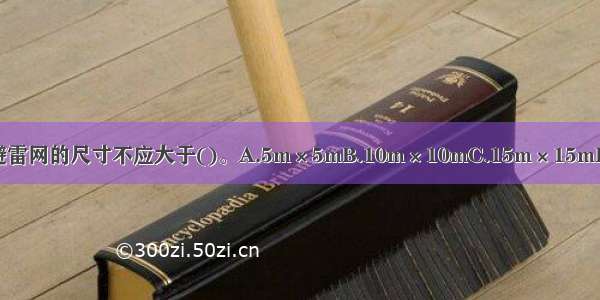 超高层建筑物顶上避雷网的尺寸不应大于()。A.5m×5mB.10m×10mC.15m×15mD.20m×20mABCD