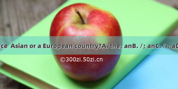 Is  France  Asian or a European country?A. the; anB. /; anC. / ; aD. /; the