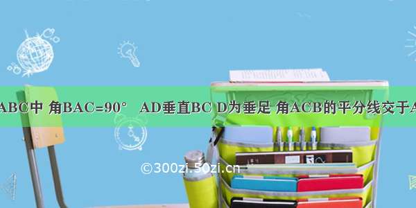 在Rt三角形ABC中 角BAC=90° AD垂直BC D为垂足 角ACB的平分线交于AD AB于点E