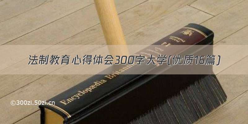 法制教育心得体会300字大学(优质16篇)