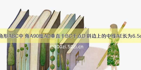 如图在Rt三角形ABC中 角A90度AD垂直于BC于点D 斜边上的中线AE长为6.5cm AB＋AC