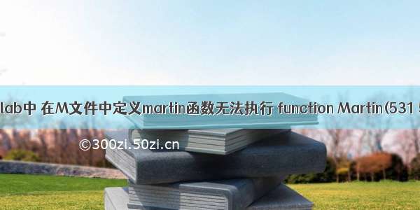 matlab中 在M文件中定义martin函数无法执行 function Martin(531 53