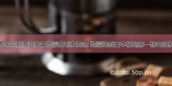 3月 日本东北部海域发生地震并引发海啸 地震造成日本福岛第一核电站发生核泄