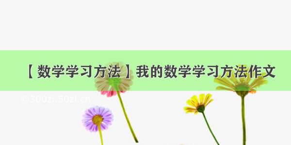 【数学学习方法】我的数学学习方法作文