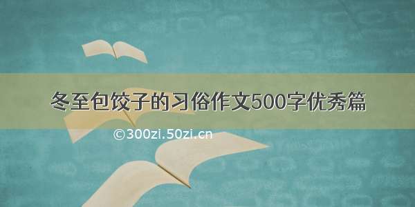 冬至包饺子的习俗作文500字优秀篇