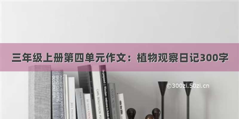 三年级上册第四单元作文：植物观察日记300字