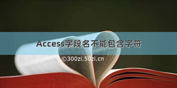 Access字段名不能包含字符