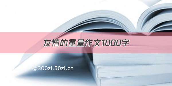 友情的重量作文1000字