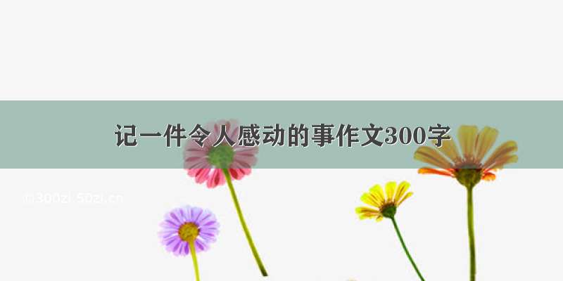 记一件令人感动的事作文300字