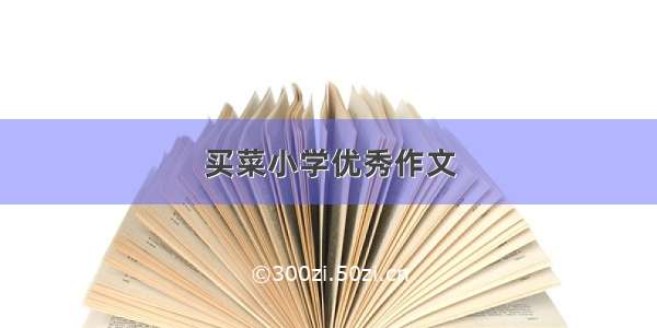 买菜小学优秀作文