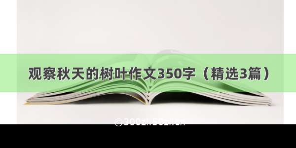 观察秋天的树叶作文350字（精选3篇）