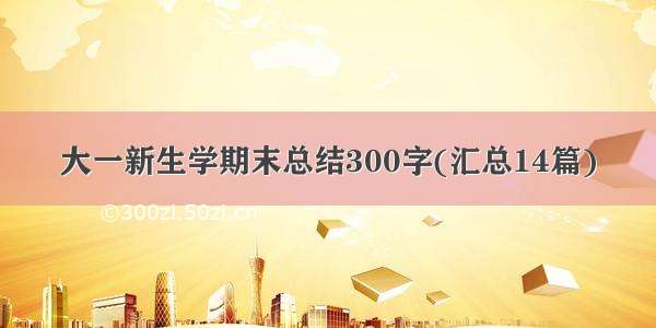 大一新生学期末总结300字(汇总14篇)